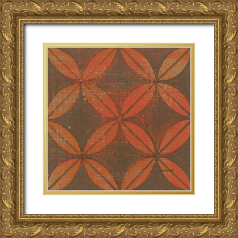 Orange Gold Ring Gold Ornate Wood Framed Art Print with Double Matting by Lovell, Kathrine