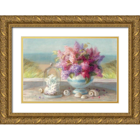 Seaside Spring Crop Gold Ornate Wood Framed Art Print with Double Matting by Nai, Danhui
