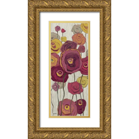 Lemongrass in Plum Panel I Gold Ornate Wood Framed Art Print with Double Matting by Novak, Shirley