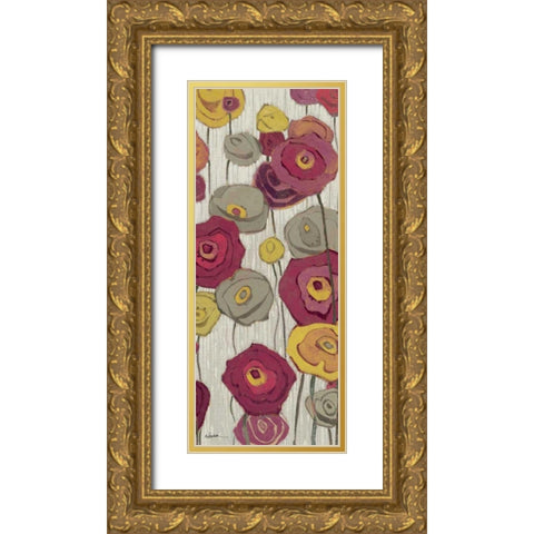 Lemongrass in Plum Panel II Gold Ornate Wood Framed Art Print with Double Matting by Novak, Shirley