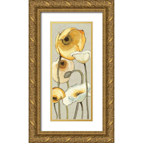 Jaune Gris Panel II Gold Ornate Wood Framed Art Print with Double Matting by Novak, Shirley
