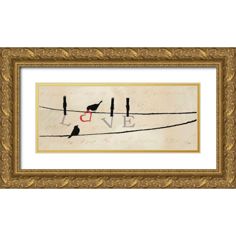 Bird at Heart II Gold Ornate Wood Framed Art Print with Double Matting by Pela