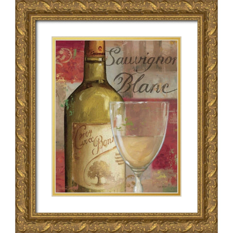 Vin Abstrait II Gold Ornate Wood Framed Art Print with Double Matting by Audit, Lisa