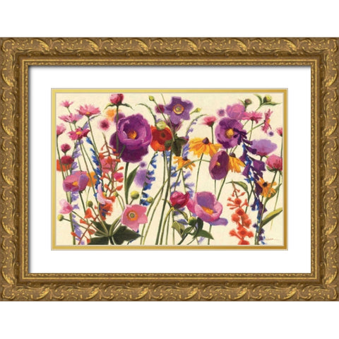Couleur Printemps I Gold Ornate Wood Framed Art Print with Double Matting by Novak, Shirley