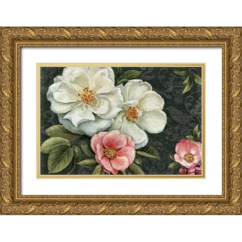 Floral Damask I Gold Ornate Wood Framed Art Print with Double Matting by Audit, Lisa
