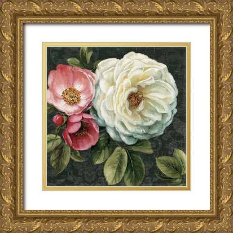 Floral Damask II Gold Ornate Wood Framed Art Print with Double Matting by Audit, Lisa