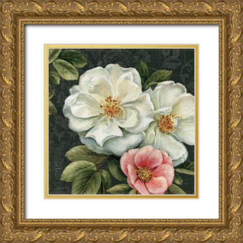 Floral Damask III Gold Ornate Wood Framed Art Print with Double Matting by Audit, Lisa