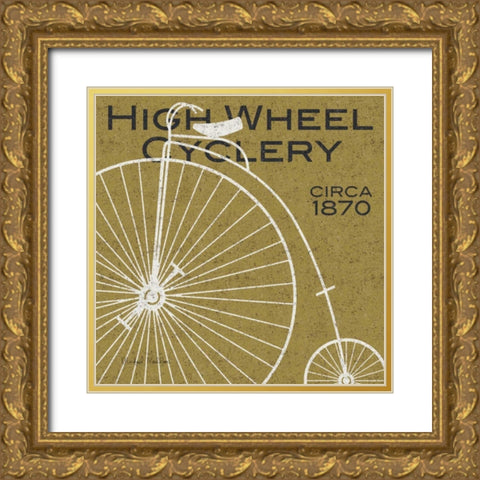 High Wheel Cyclery Gold Ornate Wood Framed Art Print with Double Matting by Mullan, Michael