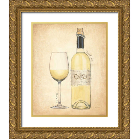 Grand Cru Blanc Gold Ornate Wood Framed Art Print with Double Matting by Adams, Emily