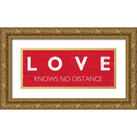 Love Knows No Distance Gold Ornate Wood Framed Art Print with Double Matting by Mullan, Michael