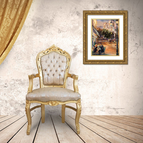 Twilight Time in Paris Gold Ornate Wood Framed Art Print with Double Matting by Hageman, Marilyn