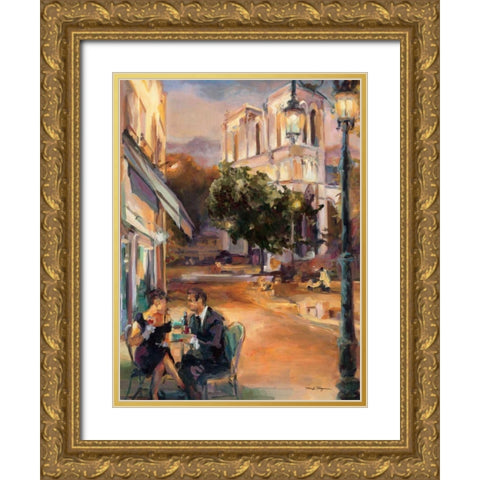 Twilight Time in Paris Gold Ornate Wood Framed Art Print with Double Matting by Hageman, Marilyn
