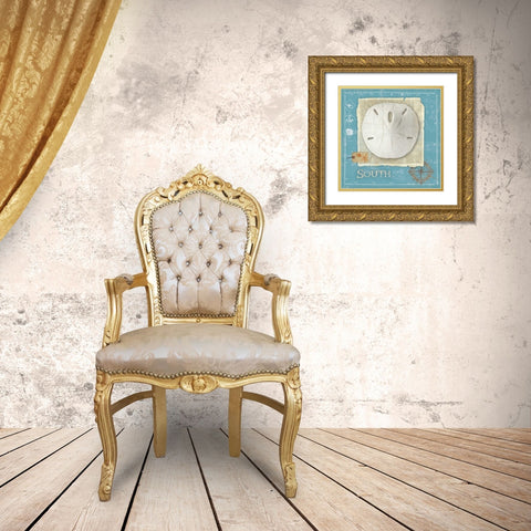 Points West Gold Ornate Wood Framed Art Print with Double Matting by Aldrich, Belinda