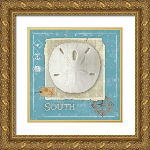 Points West Gold Ornate Wood Framed Art Print with Double Matting by Aldrich, Belinda