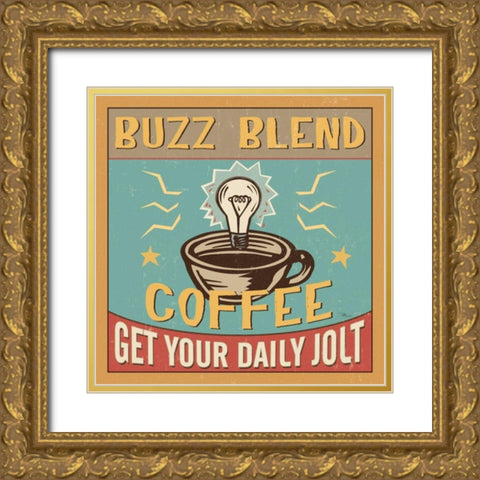 Coffeehouse II Gold Ornate Wood Framed Art Print with Double Matting by Pela Studio