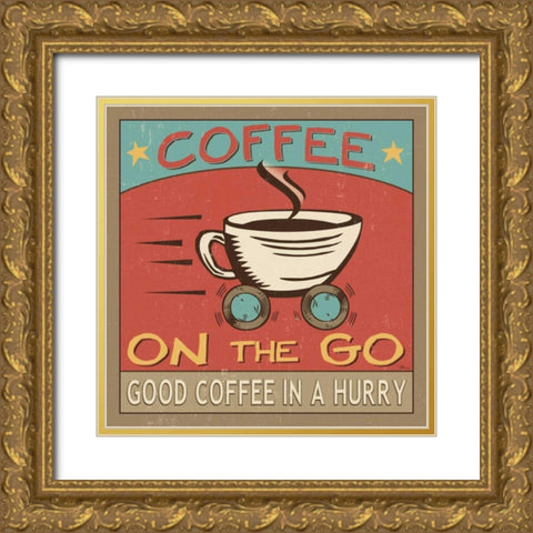 Coffeehouse III Gold Ornate Wood Framed Art Print with Double Matting by Pela Studio