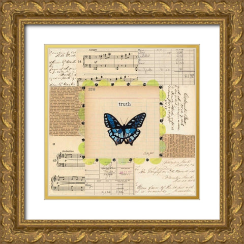 Truth Butterfly Gold Ornate Wood Framed Art Print with Double Matting by Prahl, Courtney
