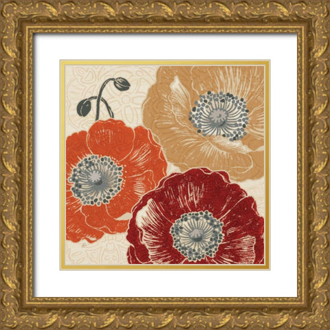 A Poppys Touch III Gold Ornate Wood Framed Art Print with Double Matting by Brissonnet, Daphne