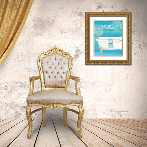 Seashells Spa II No Border Gold Ornate Wood Framed Art Print with Double Matting by Charron, Veronique