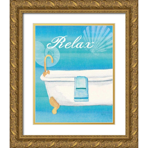 Seashells Spa II No Border Gold Ornate Wood Framed Art Print with Double Matting by Charron, Veronique