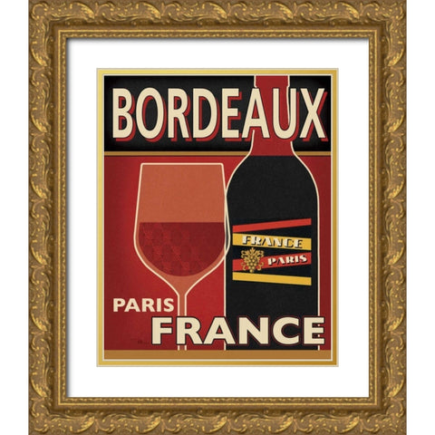 Bordeaux Gold Ornate Wood Framed Art Print with Double Matting by Pela Studio