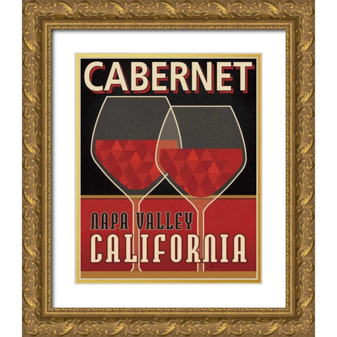 Cabernet Gold Ornate Wood Framed Art Print with Double Matting by Pela Studio