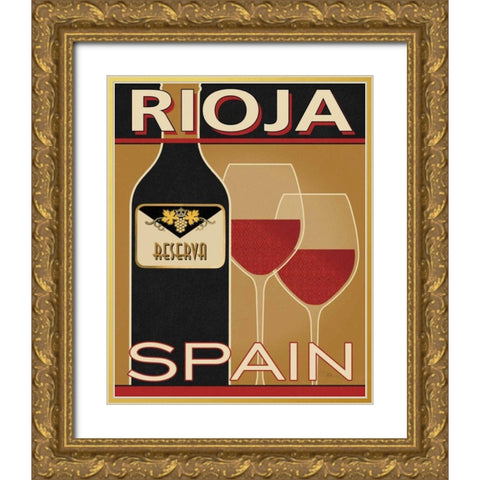 Rioja Gold Ornate Wood Framed Art Print with Double Matting by Pela Studio