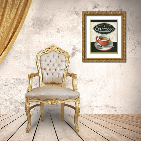 Coffee Moment III Gold Ornate Wood Framed Art Print with Double Matting by Audit, Lisa