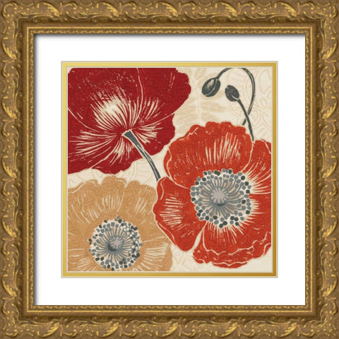 A Poppys Touch II Gold Ornate Wood Framed Art Print with Double Matting by Brissonnet, Daphne