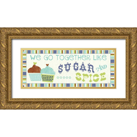 Luv 2 Bake V Gold Ornate Wood Framed Art Print with Double Matting by Pela Studio