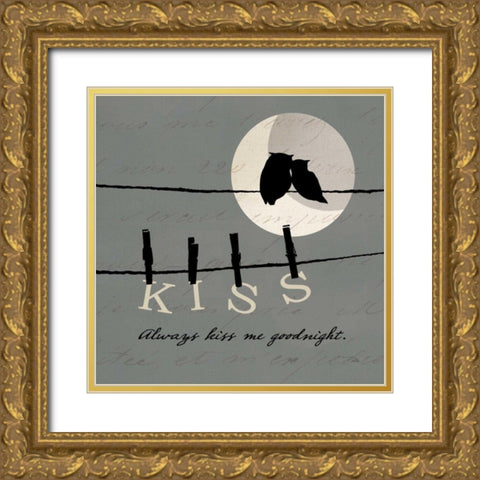 Moon Lovers II Gold Ornate Wood Framed Art Print with Double Matting by ERR, Pela