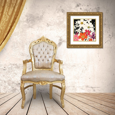 Flower Power Gold Ornate Wood Framed Art Print with Double Matting by Novak, Shirley