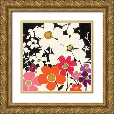 Flower Power Gold Ornate Wood Framed Art Print with Double Matting by Novak, Shirley