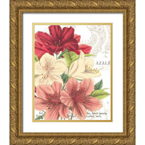Azalee Jardin II Gold Ornate Wood Framed Art Print with Double Matting by Wild Apple Portfolio