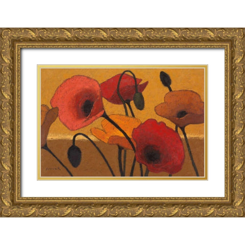 Poppy Curry III Gold Ornate Wood Framed Art Print with Double Matting by Novak, Shirley