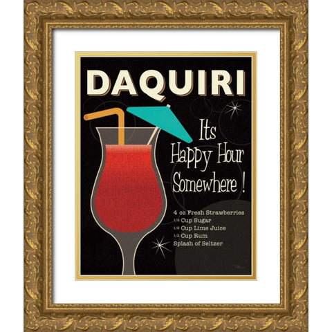 Cocktail Hour III Gold Ornate Wood Framed Art Print with Double Matting by Pela Studio