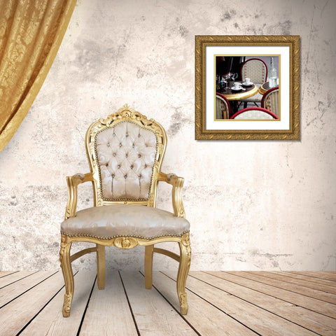 Outdoor Cafe Gold Ornate Wood Framed Art Print with Double Matting by Olivier, Marc