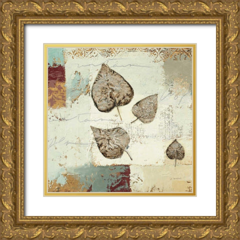 Silver Leaves I Gold Ornate Wood Framed Art Print with Double Matting by Wiens, James