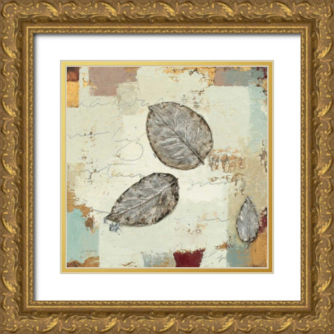 Silver Leaves IV Gold Ornate Wood Framed Art Print with Double Matting by Wiens, James