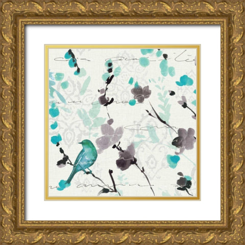 Flowing III Gold Ornate Wood Framed Art Print with Double Matting by ERR, Pela