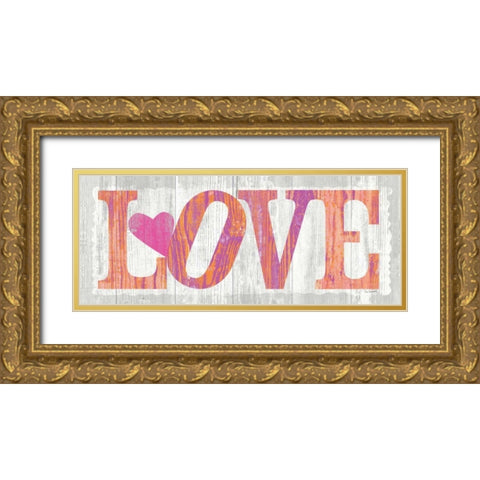 Driftwood Love Gold Ornate Wood Framed Art Print with Double Matting by Schlabach, Sue