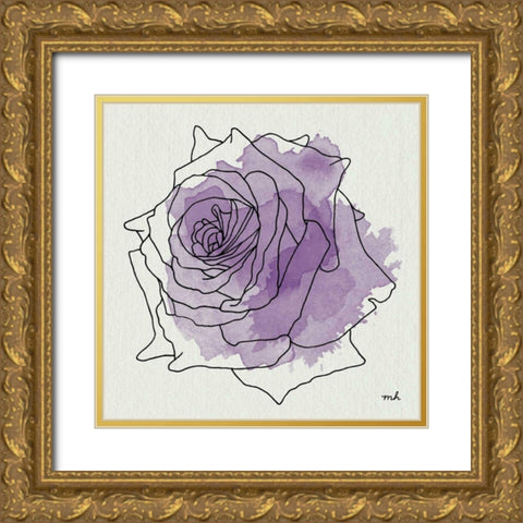 Watercolor Floral IV Gold Ornate Wood Framed Art Print with Double Matting by Hershey, Moira