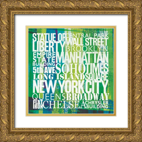 New York City Life Patterns I Gold Ornate Wood Framed Art Print with Double Matting by Mullan, Michael