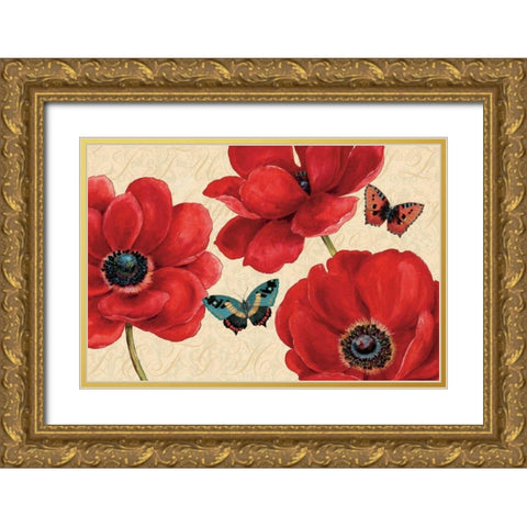 Petals and Wings on Beige I Gold Ornate Wood Framed Art Print with Double Matting by Brissonnet, Daphne