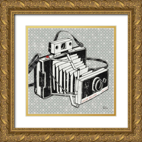 Vintage Analog Camera Gold Ornate Wood Framed Art Print with Double Matting by Mullan, Michael