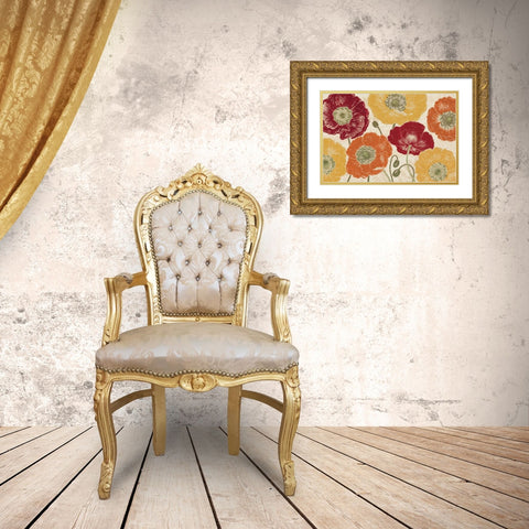 A Poppys Touch I Spice Gold Ornate Wood Framed Art Print with Double Matting by Brissonnet, Daphne