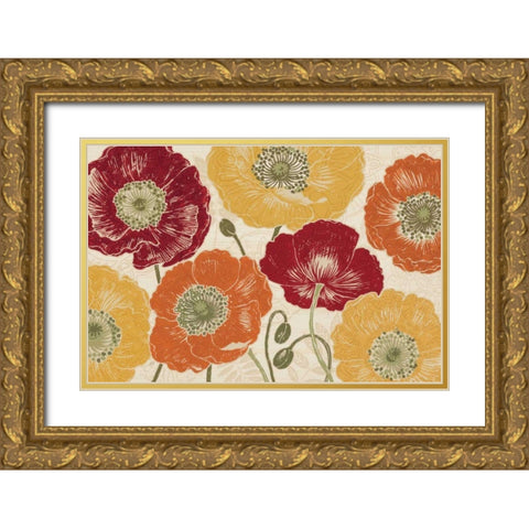 A Poppys Touch I Spice Gold Ornate Wood Framed Art Print with Double Matting by Brissonnet, Daphne