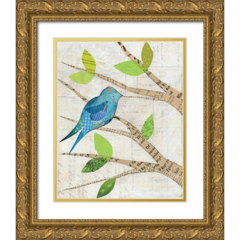 Birds in Spring I Gold Ornate Wood Framed Art Print with Double Matting by Prahl, Courtney