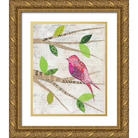 Birds in Spring IV Gold Ornate Wood Framed Art Print with Double Matting by Prahl, Courtney