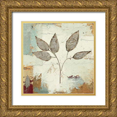 Silver Leaves III Gold Ornate Wood Framed Art Print with Double Matting by Wiens, James